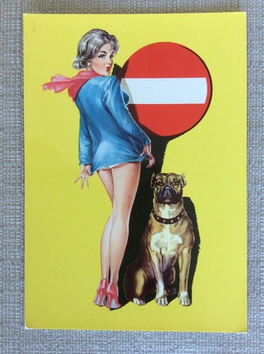 Cartolina mascotte pin anni - up,